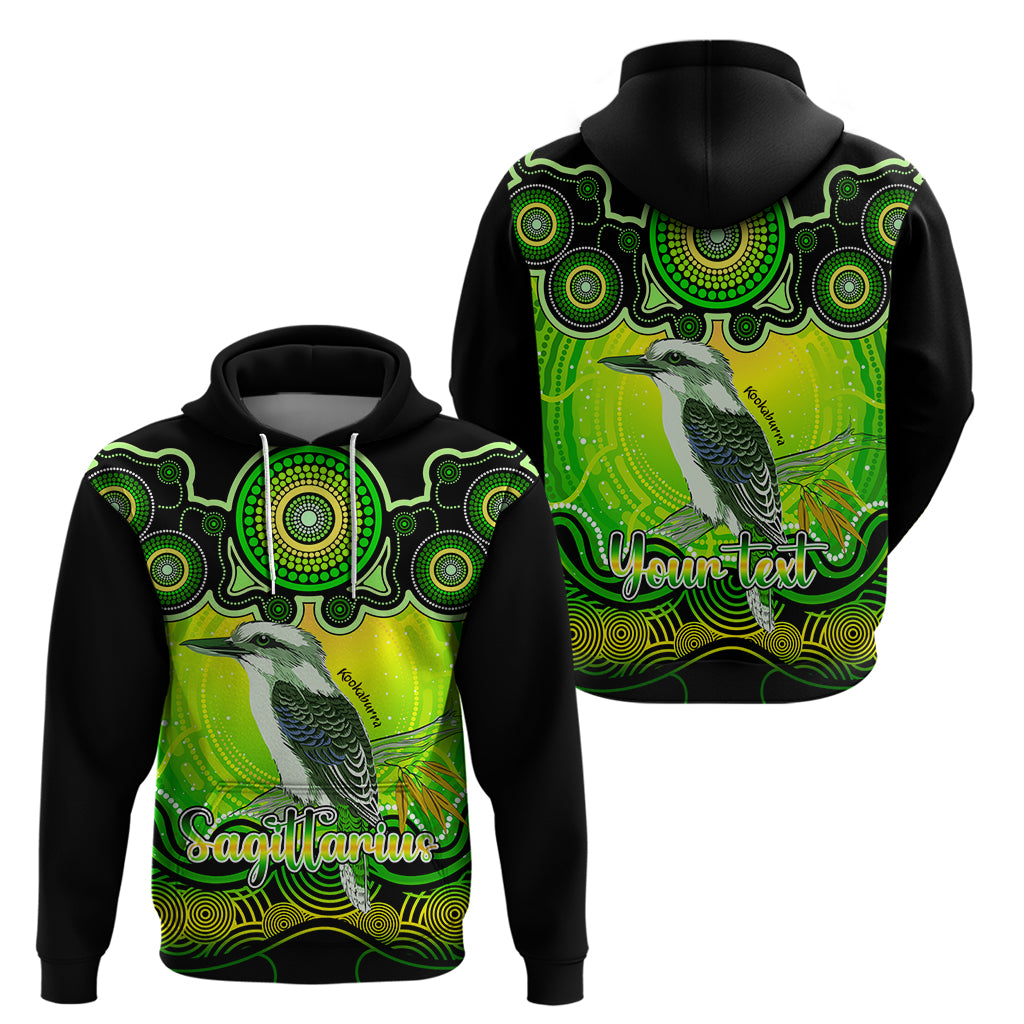 Personalised Australia Sagittarius Kookaburra Zodiac Hoodie Auz Astrology Aboriginal - Green LT9 - Vibe Hoodie Shop