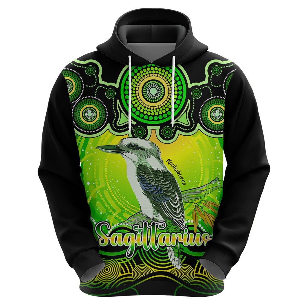 Personalised Australia Sagittarius Kookaburra Zodiac Hoodie Auz Astrology Aboriginal - Green LT9 - Vibe Hoodie Shop