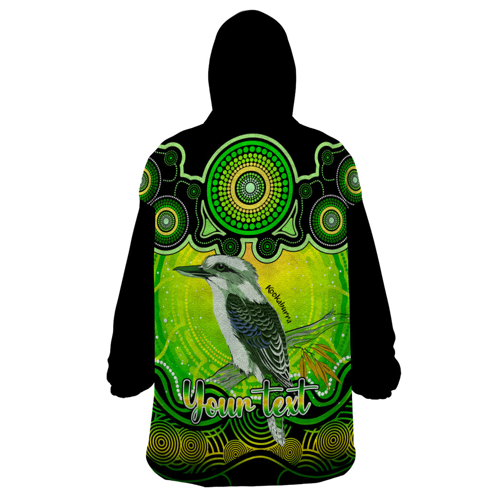 Personalised Australia Sagittarius Kookaburra Zodiac Wearable Blanket Hoodie Auz Astrology Aboriginal - Green - Vibe Hoodie Shop