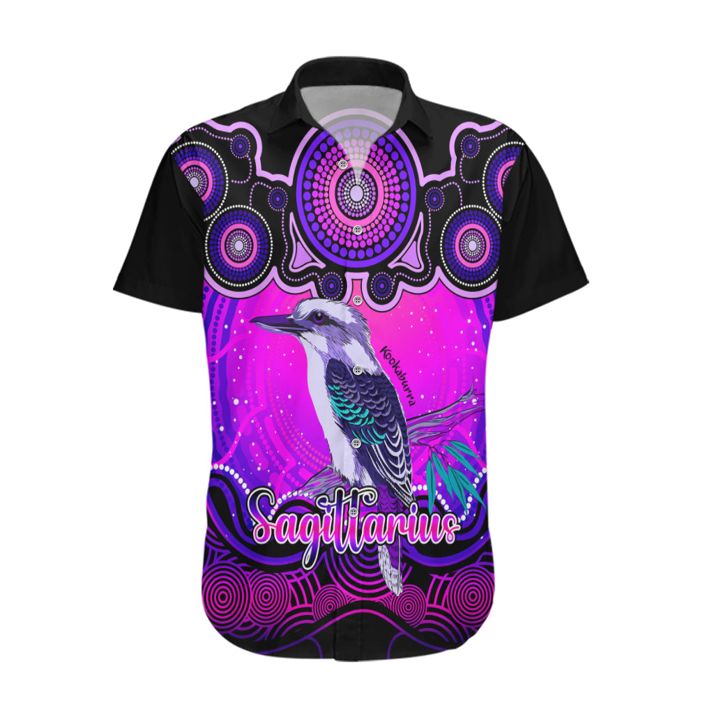 Personalised Australia Sagittarius Kookaburra Zodiac Hawaiian Shirt Auz Astrology Aboriginal - Magenta - Vibe Hoodie Shop