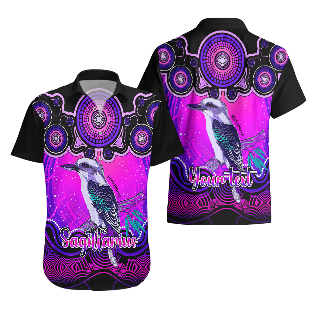 Personalised Australia Sagittarius Kookaburra Zodiac Hawaiian Shirt Auz Astrology Aboriginal - Magenta - Vibe Hoodie Shop