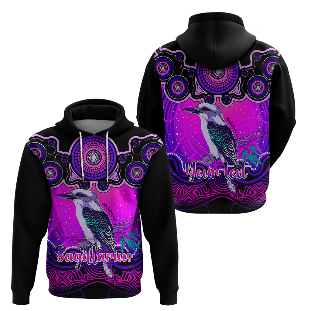 Personalised Australia Sagittarius Kookaburra Zodiac Hoodie Auz Astrology Aboriginal - Magenta LT9 - Vibe Hoodie Shop