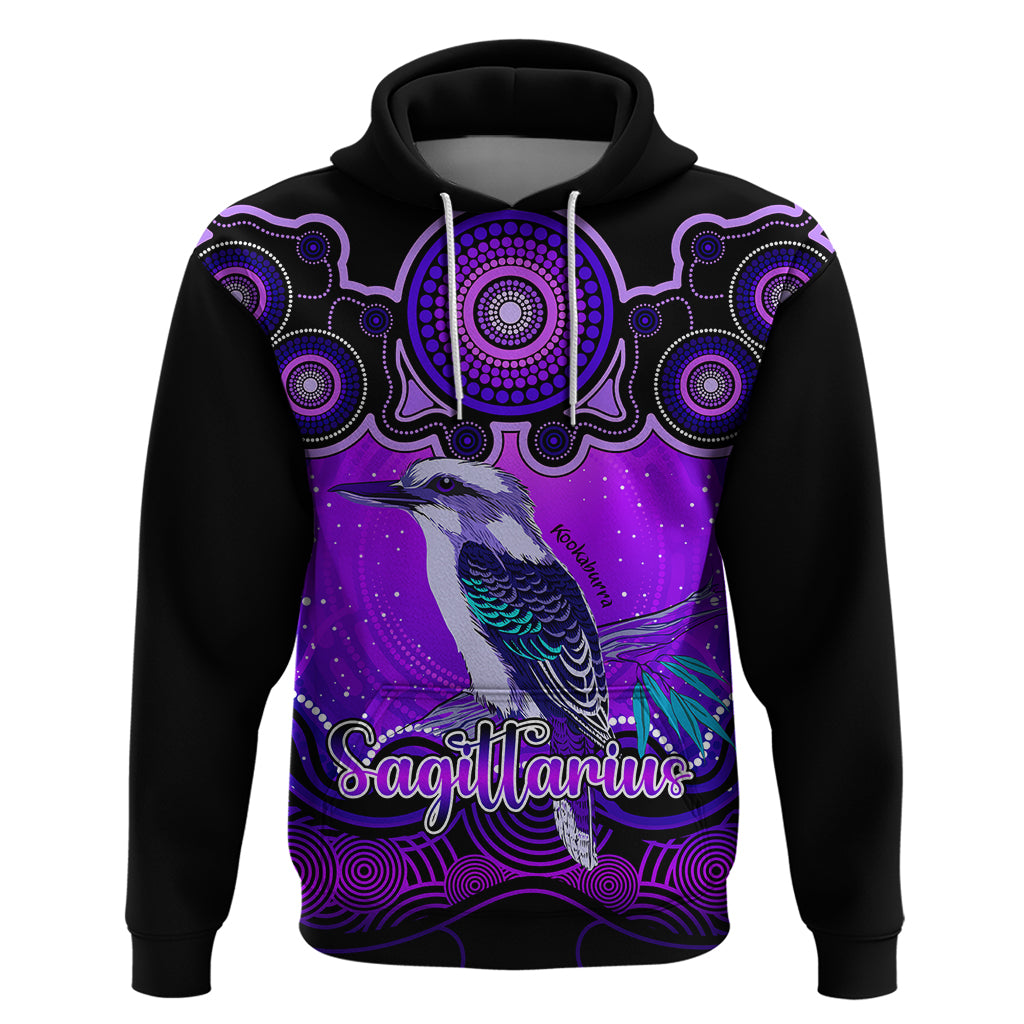 Personalised Australia Sagittarius Kookaburra Zodiac Hoodie Auz Astrology Aboriginal - Purple LT9 - Vibe Hoodie Shop
