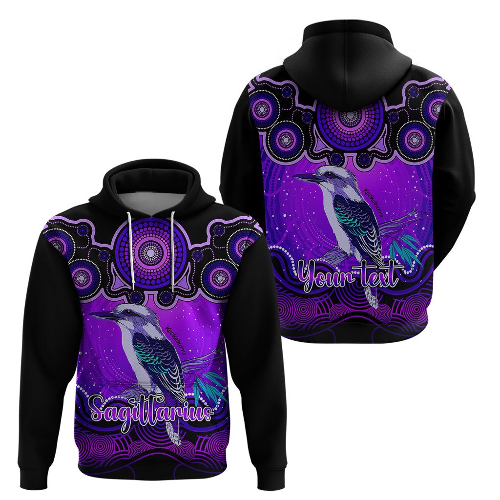 Personalised Australia Sagittarius Kookaburra Zodiac Hoodie Auz Astrology Aboriginal - Purple LT9 - Vibe Hoodie Shop