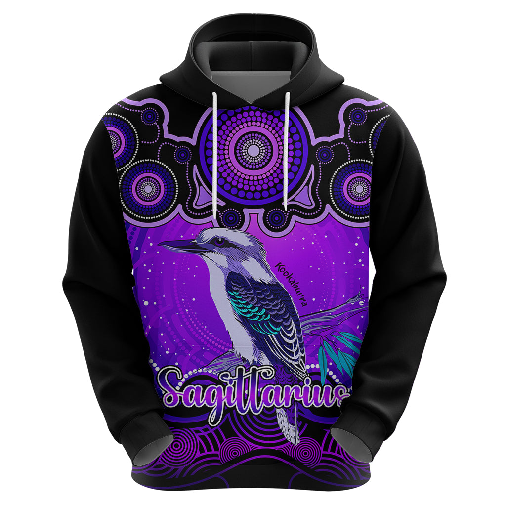 Personalised Australia Sagittarius Kookaburra Zodiac Hoodie Auz Astrology Aboriginal - Purple LT9 - Vibe Hoodie Shop
