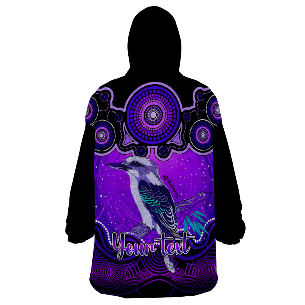 Personalised Australia Sagittarius Kookaburra Zodiac Wearable Blanket Hoodie Auz Astrology Aboriginal - Purple - Vibe Hoodie Shop