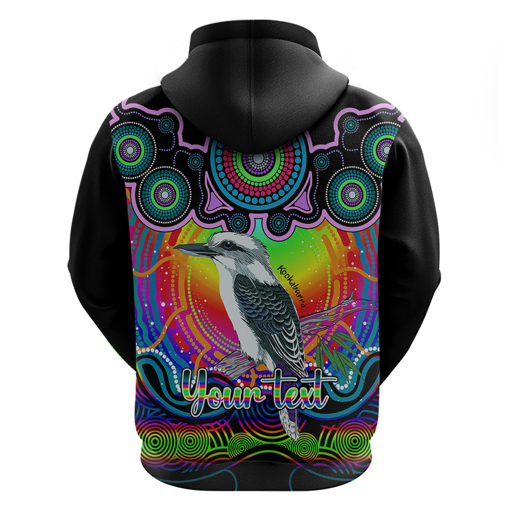 Personalised Australia Sagittarius Kookaburra Zodiac Hoodie Auz Astrology Aboriginal - Rainbow LT9 - Vibe Hoodie Shop