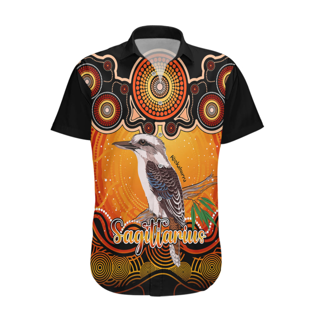 Personalised Australia Sagittarius Kookaburra Zodiac Hawaiian Shirt Auz Astrology Aboriginal - Red - Vibe Hoodie Shop