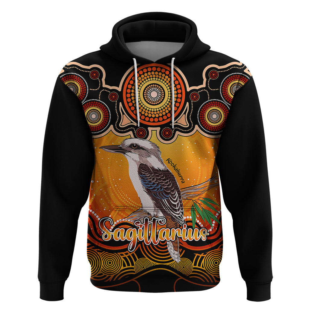 Personalised Australia Sagittarius Kookaburra Zodiac Hoodie Auz Astrology Aboriginal - Red LT9 - Vibe Hoodie Shop