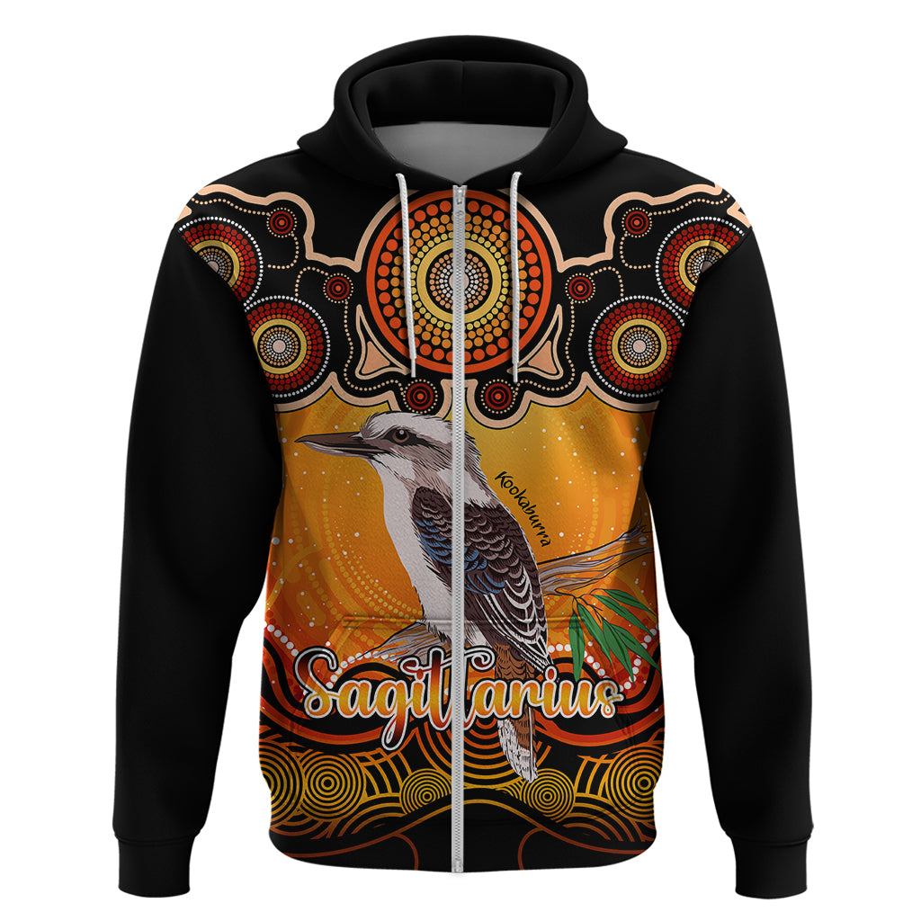 Personalised Australia Sagittarius Kookaburra Zodiac Hoodie Auz Astrology Aboriginal - Red LT9 - Vibe Hoodie Shop