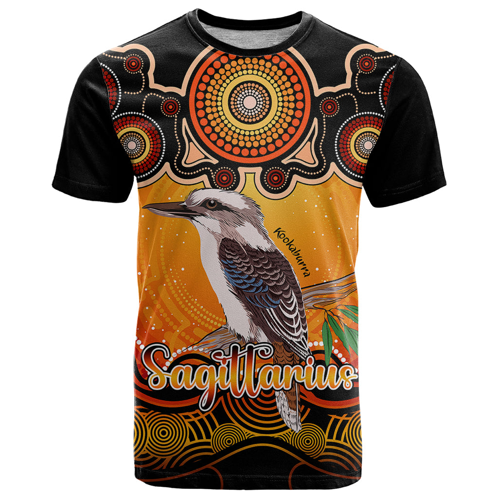 Personalised Australia Sagittarius Kookaburra Zodiac T Shirt Auz Astrology Aboriginal - Red LT9 - Vibe Hoodie Shop