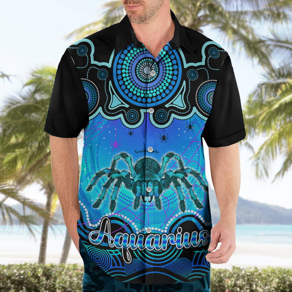 Personalised Australia Scorpio Tarantulas Spider Zodiac Hawaiian Shirt Auz Astrology Aboriginal - Aqua - Vibe Hoodie Shop