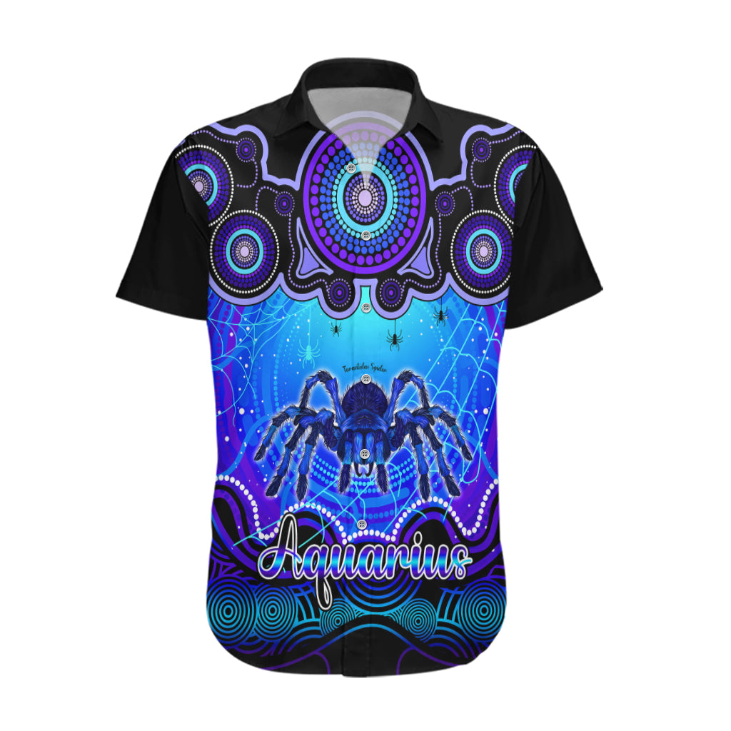 Personalised Australia Scorpio Tarantulas Spider Zodiac Hawaiian Shirt Auz Astrology Aboriginal - Blue - Vibe Hoodie Shop