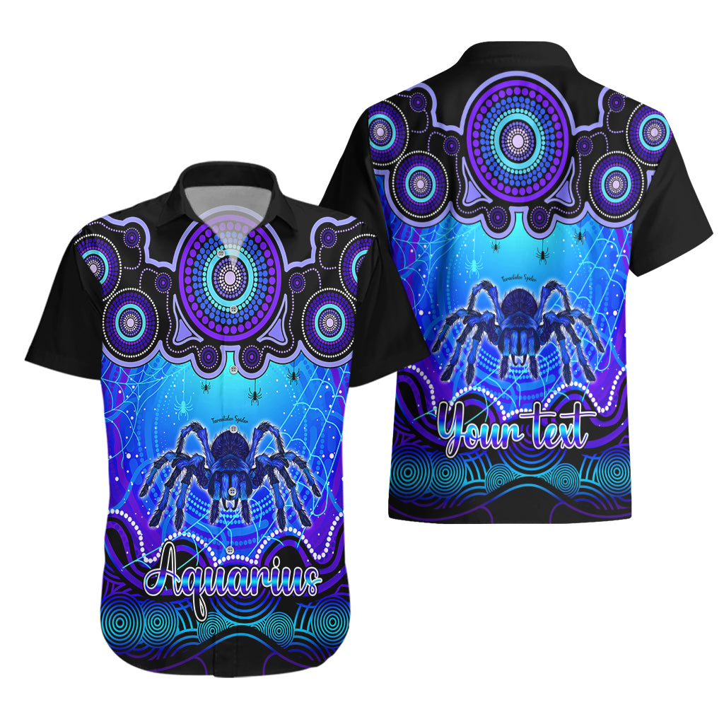 Personalised Australia Scorpio Tarantulas Spider Zodiac Hawaiian Shirt Auz Astrology Aboriginal - Blue - Vibe Hoodie Shop
