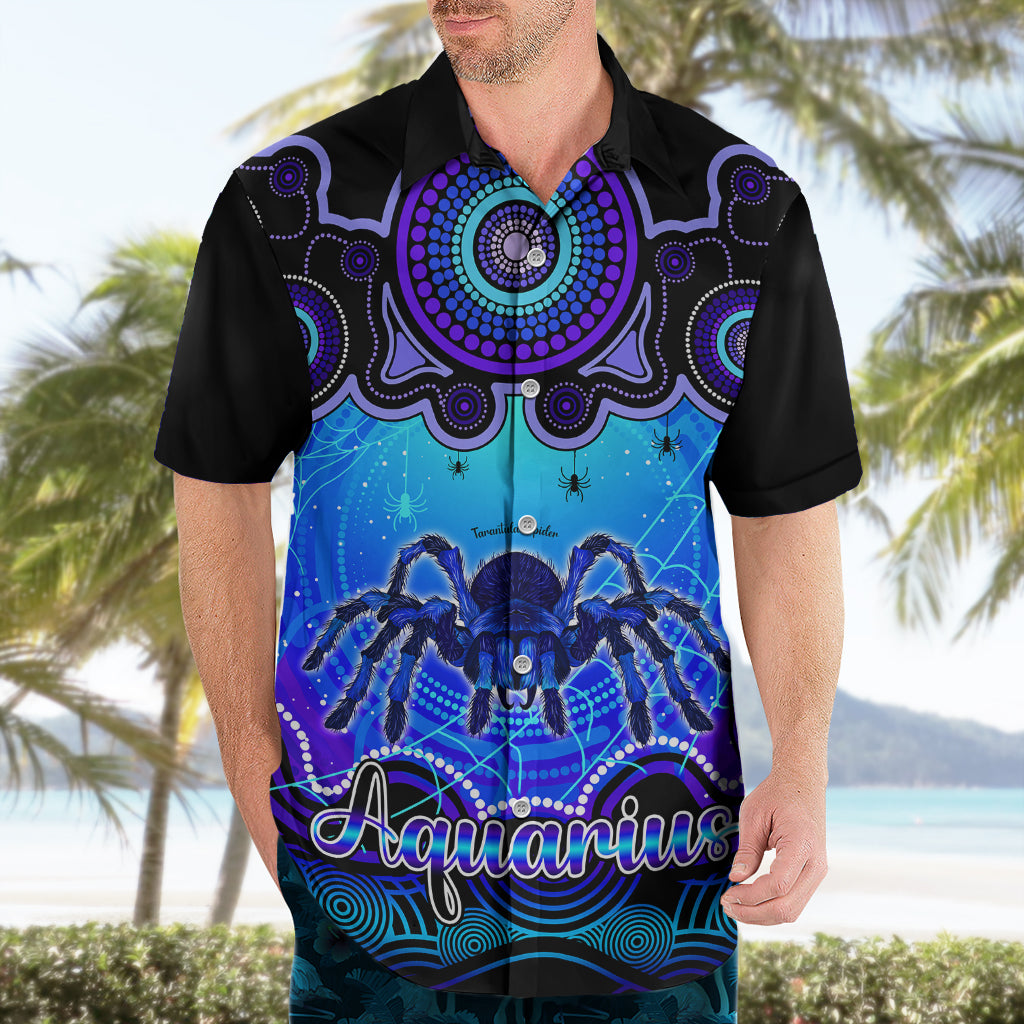 Personalised Australia Scorpio Tarantulas Spider Zodiac Hawaiian Shirt Auz Astrology Aboriginal - Blue - Vibe Hoodie Shop