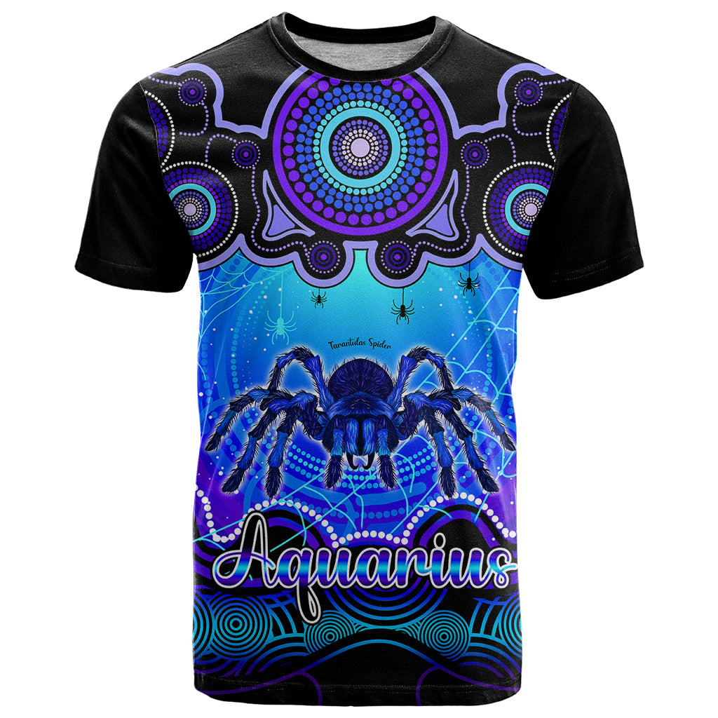 Personalised Australia Scorpio Tarantulas Spider Zodiac T Shirt Auz Astrology Aboriginal - Blue LT9 - Vibe Hoodie Shop