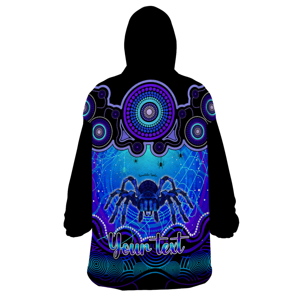 Personalised Australia Scorpio Tarantulas Spider Zodiac Wearable Blanket Hoodie Auz Astrology Aboriginal - Blue - Vibe Hoodie Shop