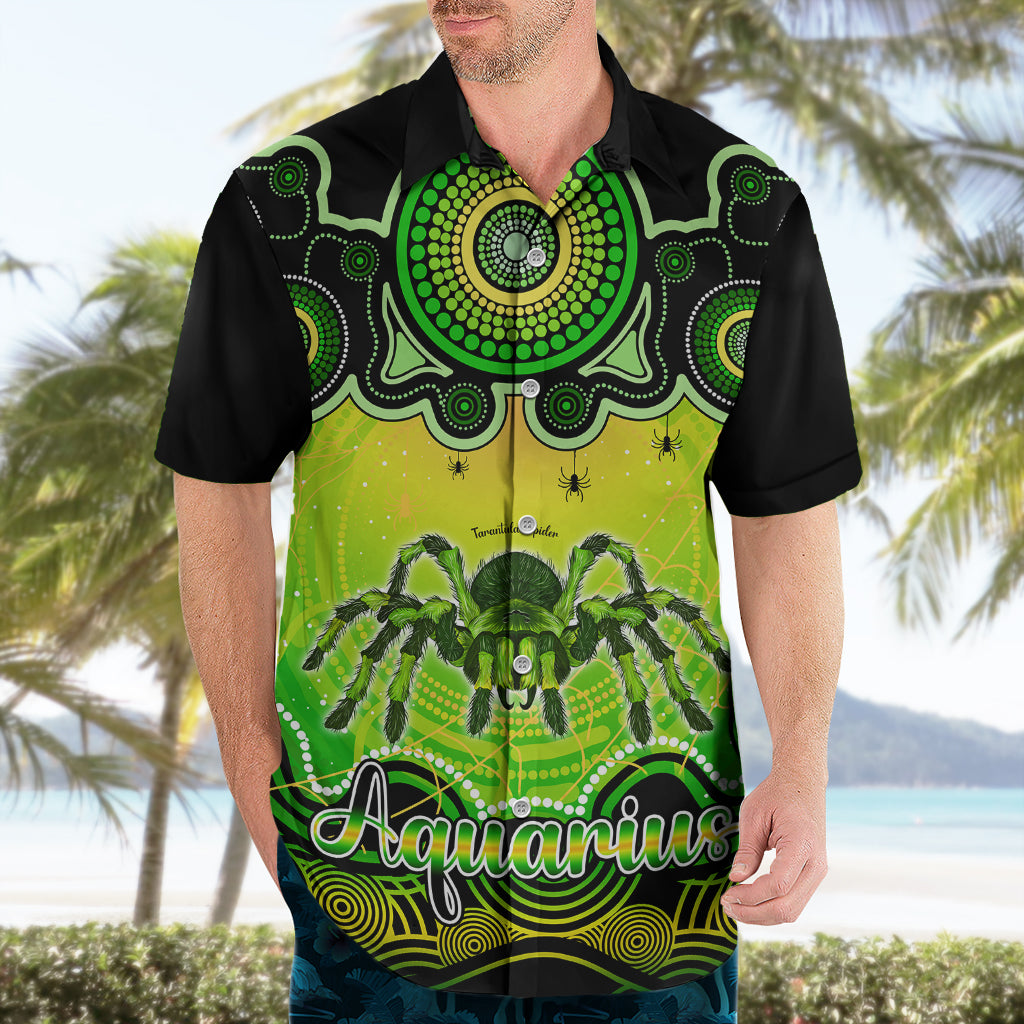 Personalised Australia Scorpio Tarantulas Spider Zodiac Hawaiian Shirt Auz Astrology Aboriginal - Green - Vibe Hoodie Shop
