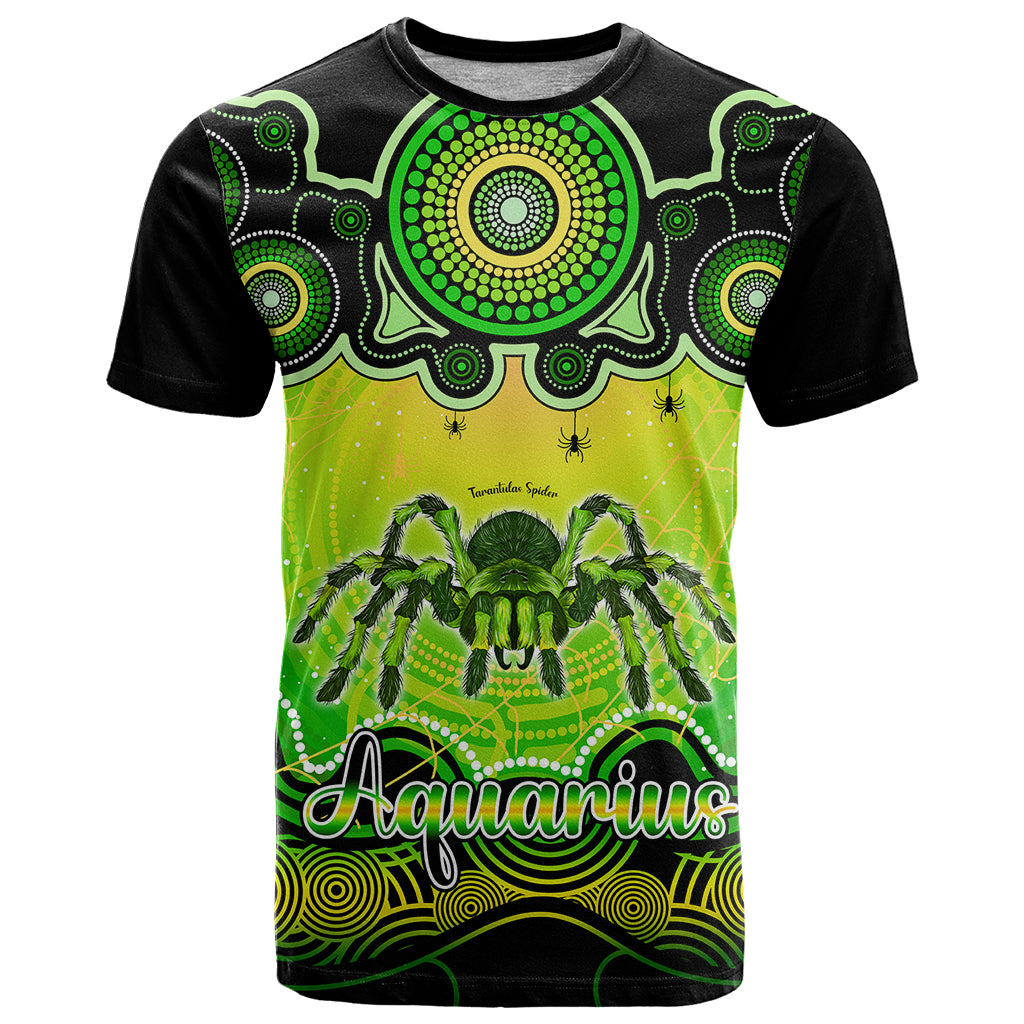 Personalised Australia Scorpio Tarantulas Spider Zodiac T Shirt Auz Astrology Aboriginal - Green LT9 - Vibe Hoodie Shop