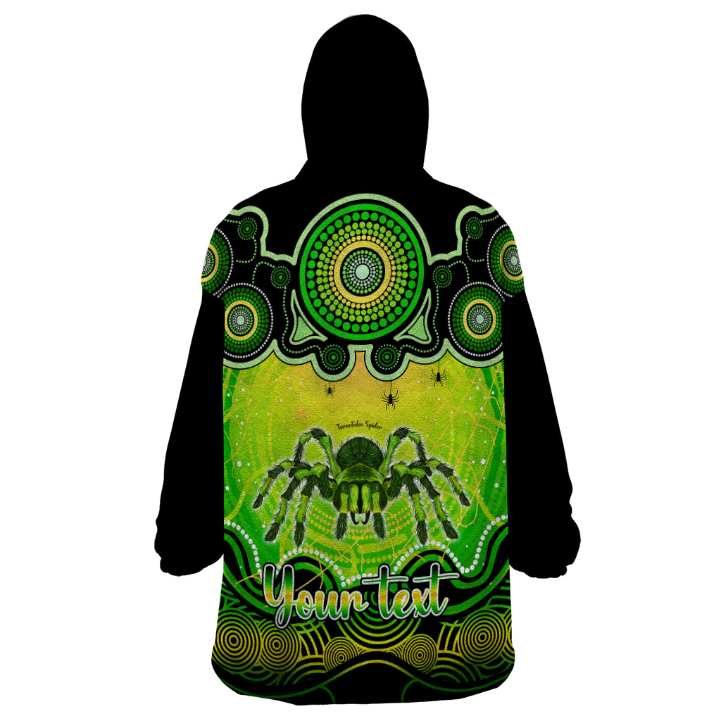 Personalised Australia Scorpio Tarantulas Spider Zodiac Wearable Blanket Hoodie Auz Astrology Aboriginal - Green - Vibe Hoodie Shop