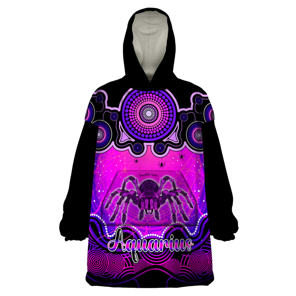 Personalised Australia Scorpio Tarantulas Spider Zodiac Wearable Blanket Hoodie Auz Astrology Aboriginal - Magenta - Vibe Hoodie Shop