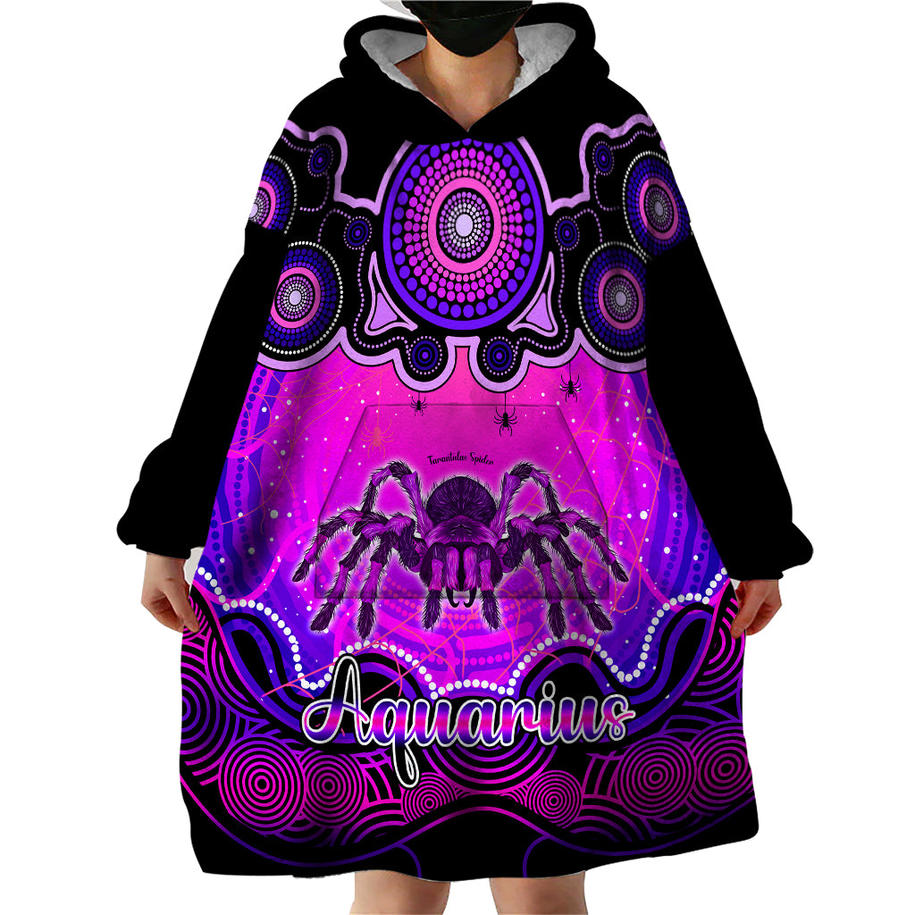 Personalised Australia Scorpio Tarantulas Spider Zodiac Wearable Blanket Hoodie Auz Astrology Aboriginal - Magenta - Vibe Hoodie Shop