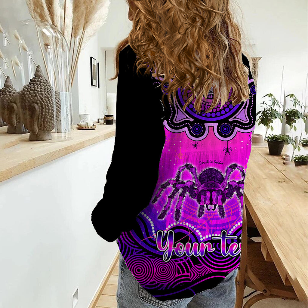 Personalised Australia Scorpio Tarantulas Spider Zodiac Women Casual Shirt Auz Astrology Aboriginal - Magenta - Vibe Hoodie Shop