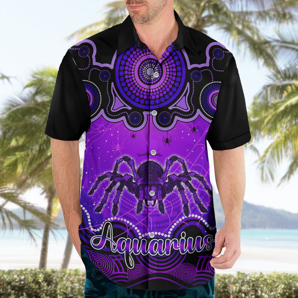 Personalised Australia Scorpio Tarantulas Spider Zodiac Hawaiian Shirt Auz Astrology Aboriginal - Purple - Vibe Hoodie Shop