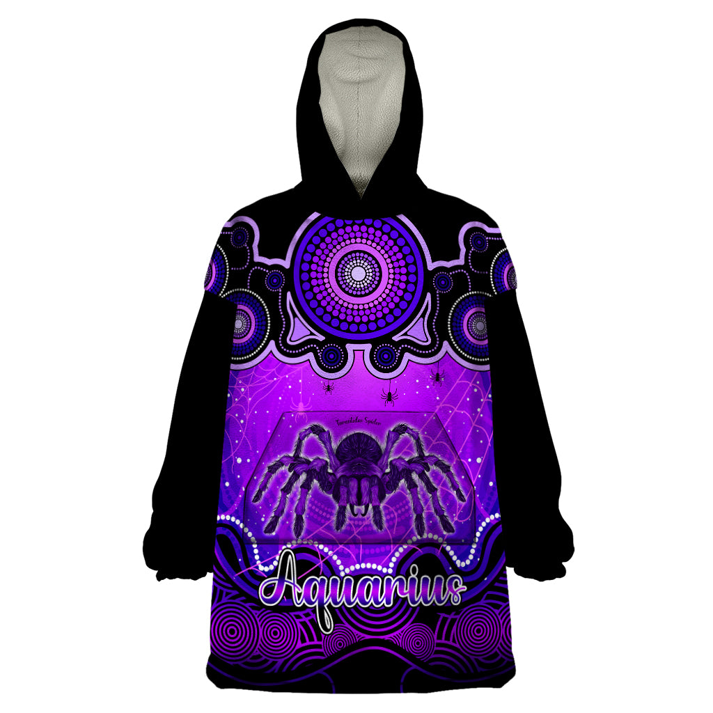 Personalised Australia Scorpio Tarantulas Spider Zodiac Wearable Blanket Hoodie Auz Astrology Aboriginal - Purple - Vibe Hoodie Shop