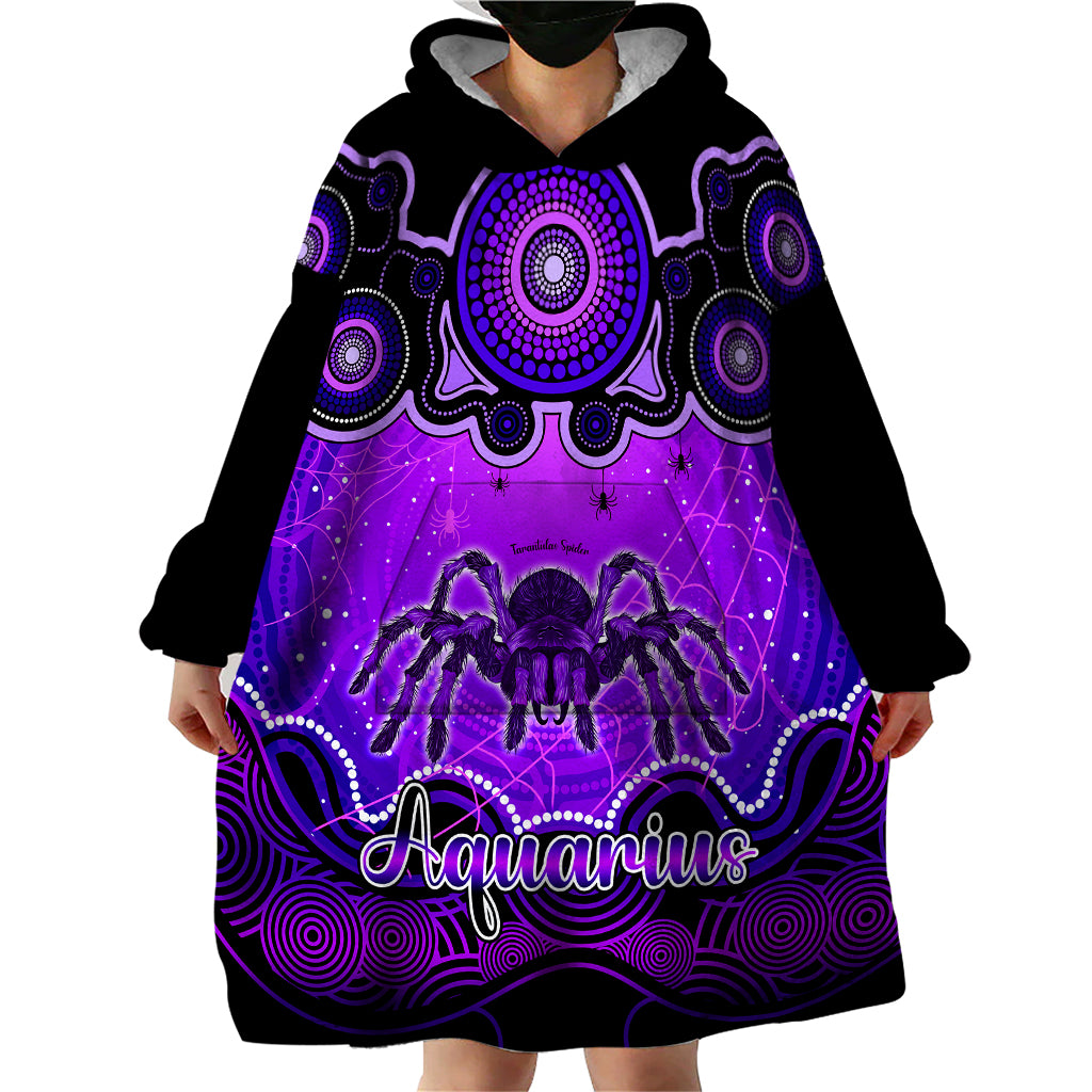 Personalised Australia Scorpio Tarantulas Spider Zodiac Wearable Blanket Hoodie Auz Astrology Aboriginal - Purple - Vibe Hoodie Shop