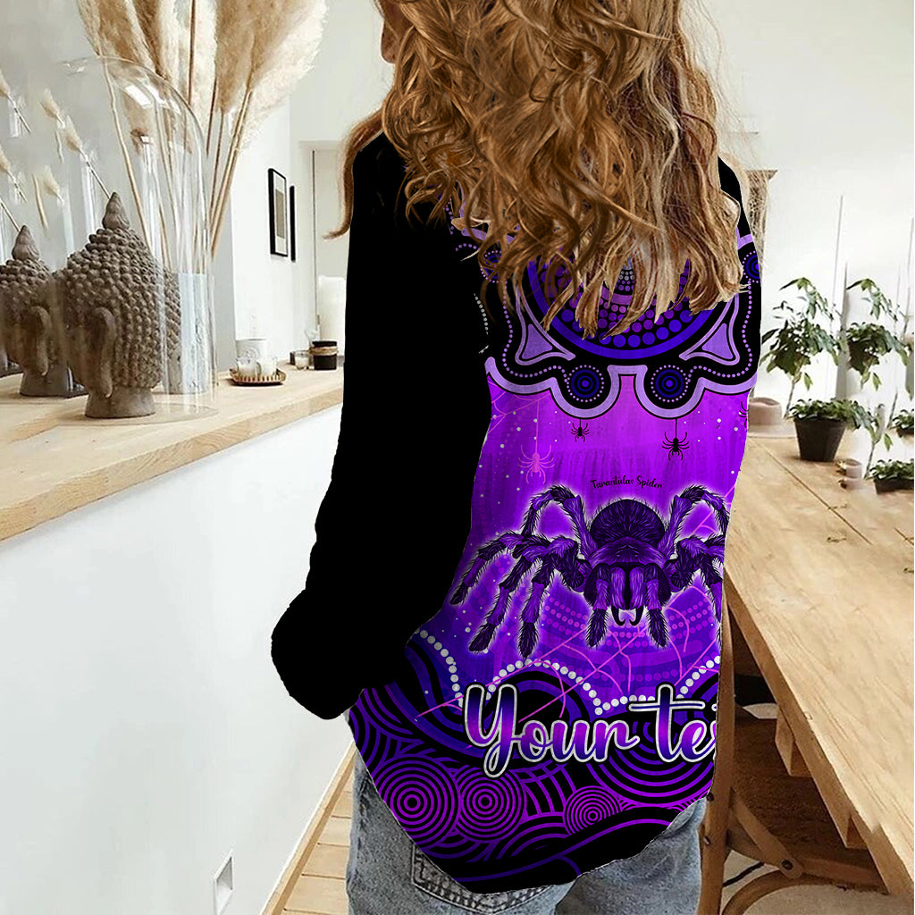 Personalised Australia Scorpio Tarantulas Spider Zodiac Women Casual Shirt Auz Astrology Aboriginal - Purple - Vibe Hoodie Shop
