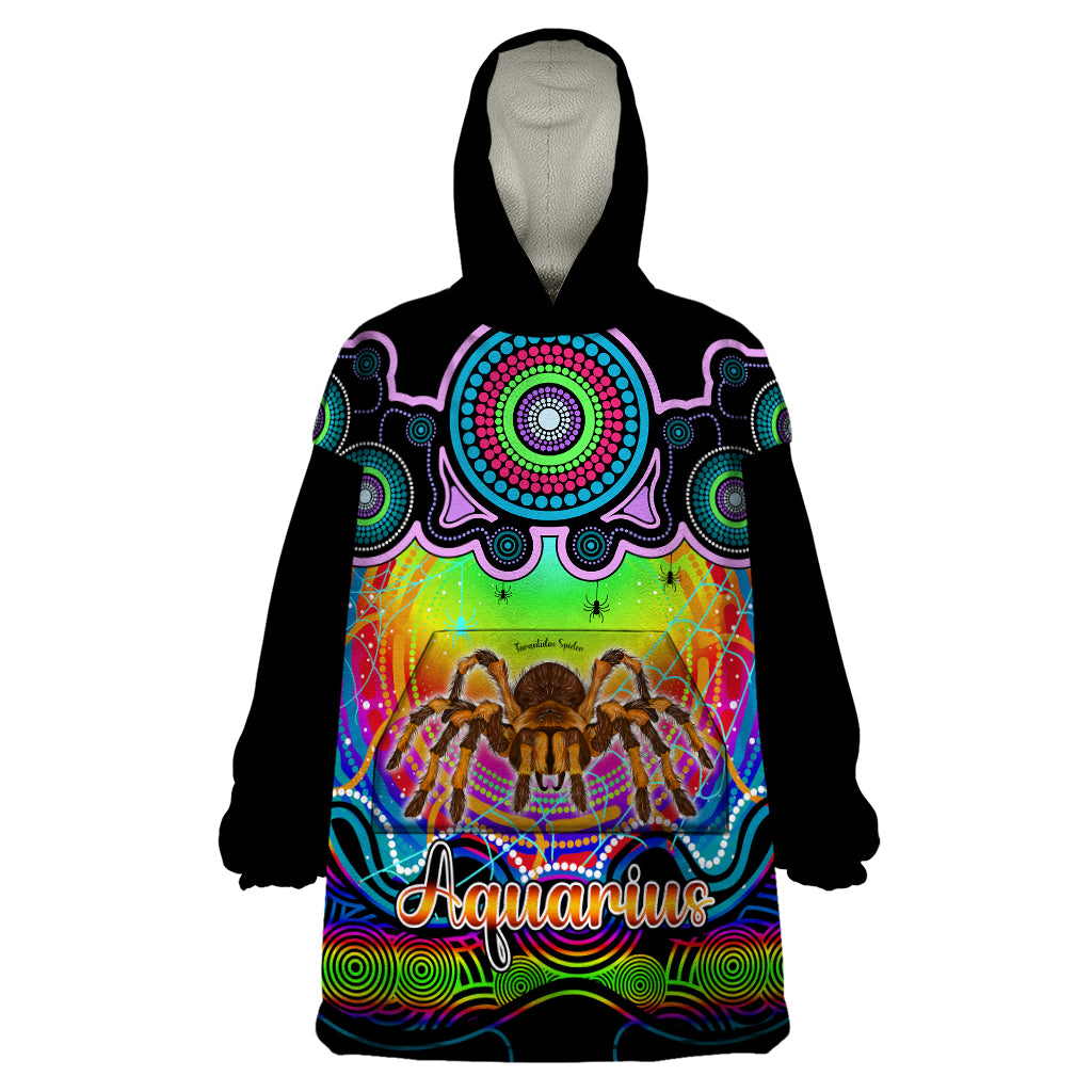 Personalised Australia Scorpio Tarantulas Spider Zodiac Wearable Blanket Hoodie Auz Astrology Aboriginal - Rainbow - Vibe Hoodie Shop