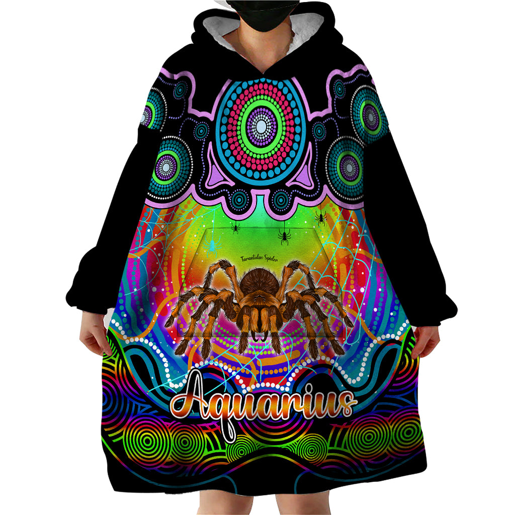 Personalised Australia Scorpio Tarantulas Spider Zodiac Wearable Blanket Hoodie Auz Astrology Aboriginal - Rainbow - Vibe Hoodie Shop