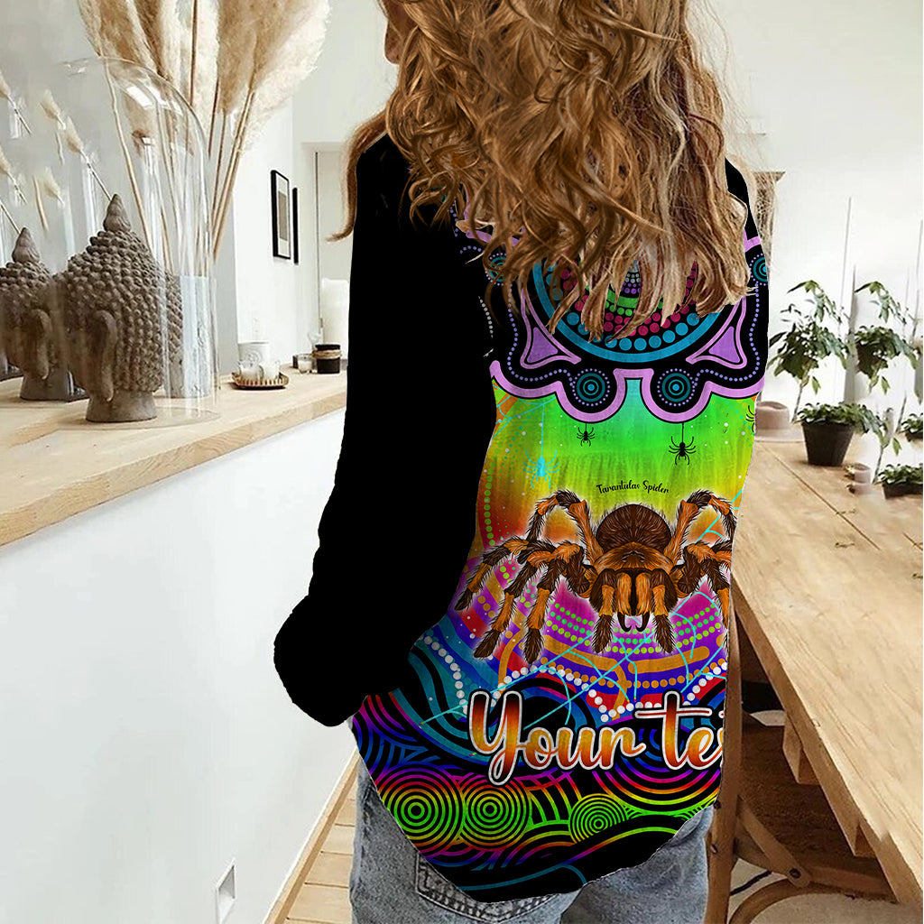 Personalised Australia Scorpio Tarantulas Spider Zodiac Women Casual Shirt Auz Astrology Aboriginal - Rainbow - Vibe Hoodie Shop