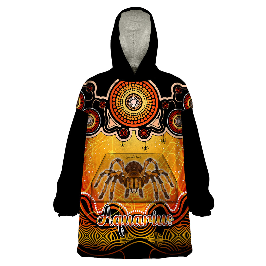 Personalised Australia Scorpio Tarantulas Spider Zodiac Wearable Blanket Hoodie Auz Astrology Aboriginal - Red - Vibe Hoodie Shop