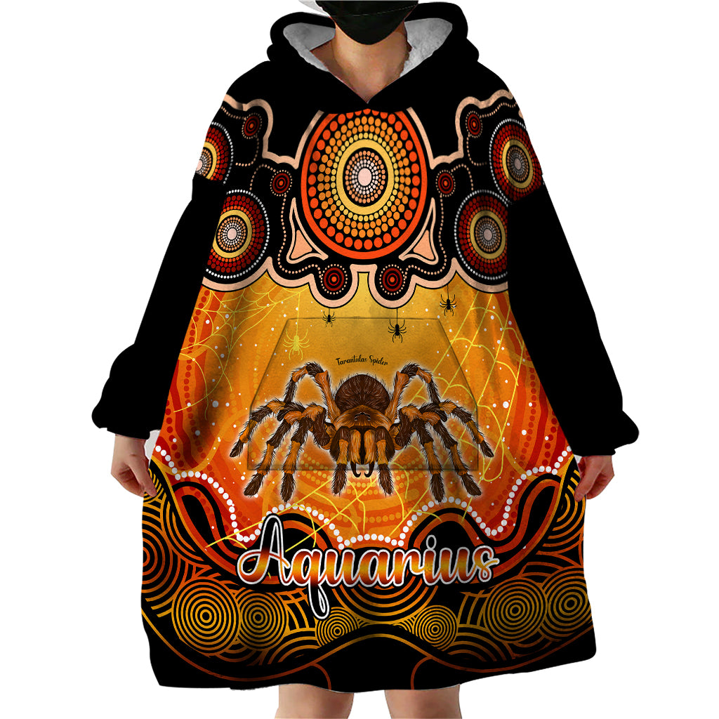 Personalised Australia Scorpio Tarantulas Spider Zodiac Wearable Blanket Hoodie Auz Astrology Aboriginal - Red - Vibe Hoodie Shop