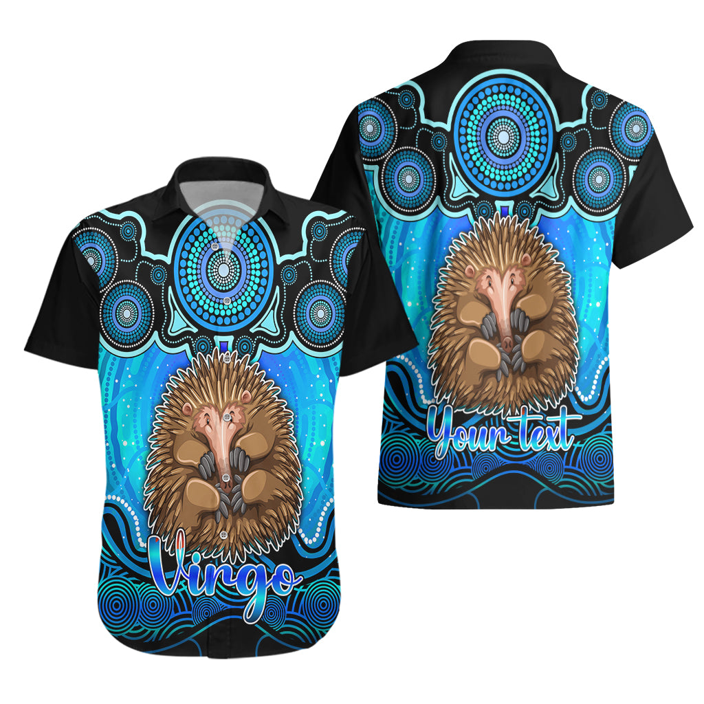 Personalised Australia Virgo Echidna Zodiac Hawaiian Shirt Auz Astrology Aboriginal - Aqua - Vibe Hoodie Shop
