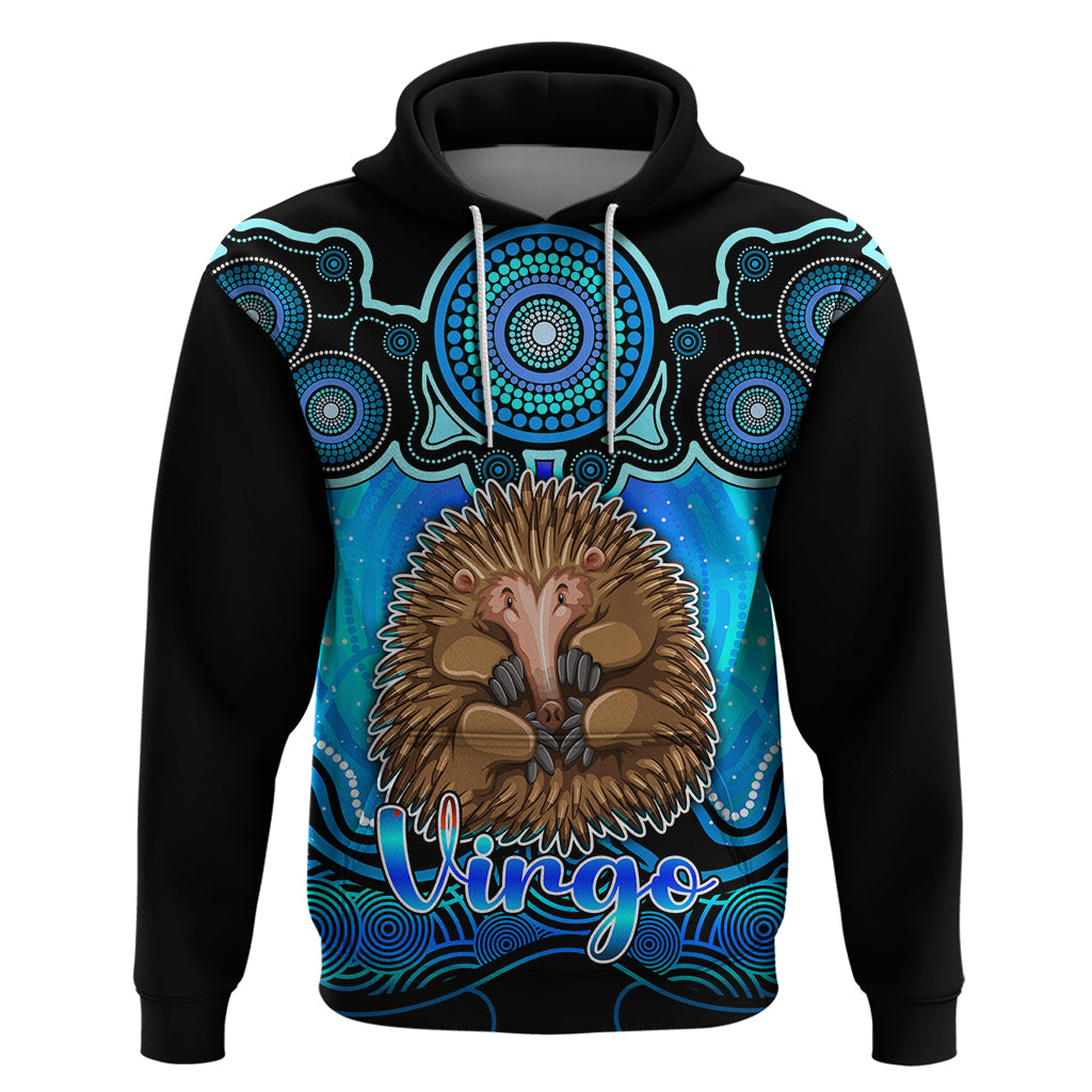 Personalised Australia Virgo Echidna Zodiac Hoodie Auz Astrology Aboriginal - Aqua LT9 - Vibe Hoodie Shop