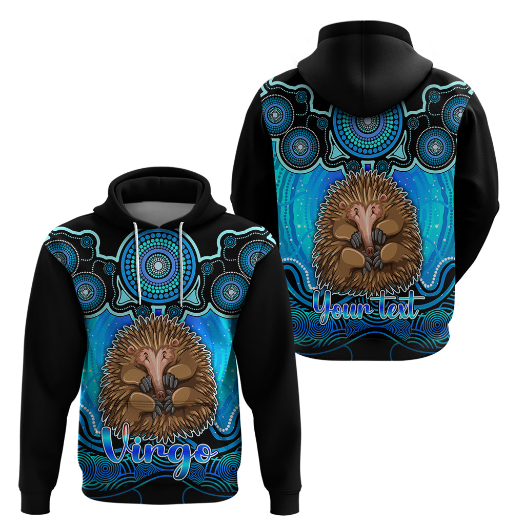 Personalised Australia Virgo Echidna Zodiac Hoodie Auz Astrology Aboriginal - Aqua LT9 - Vibe Hoodie Shop