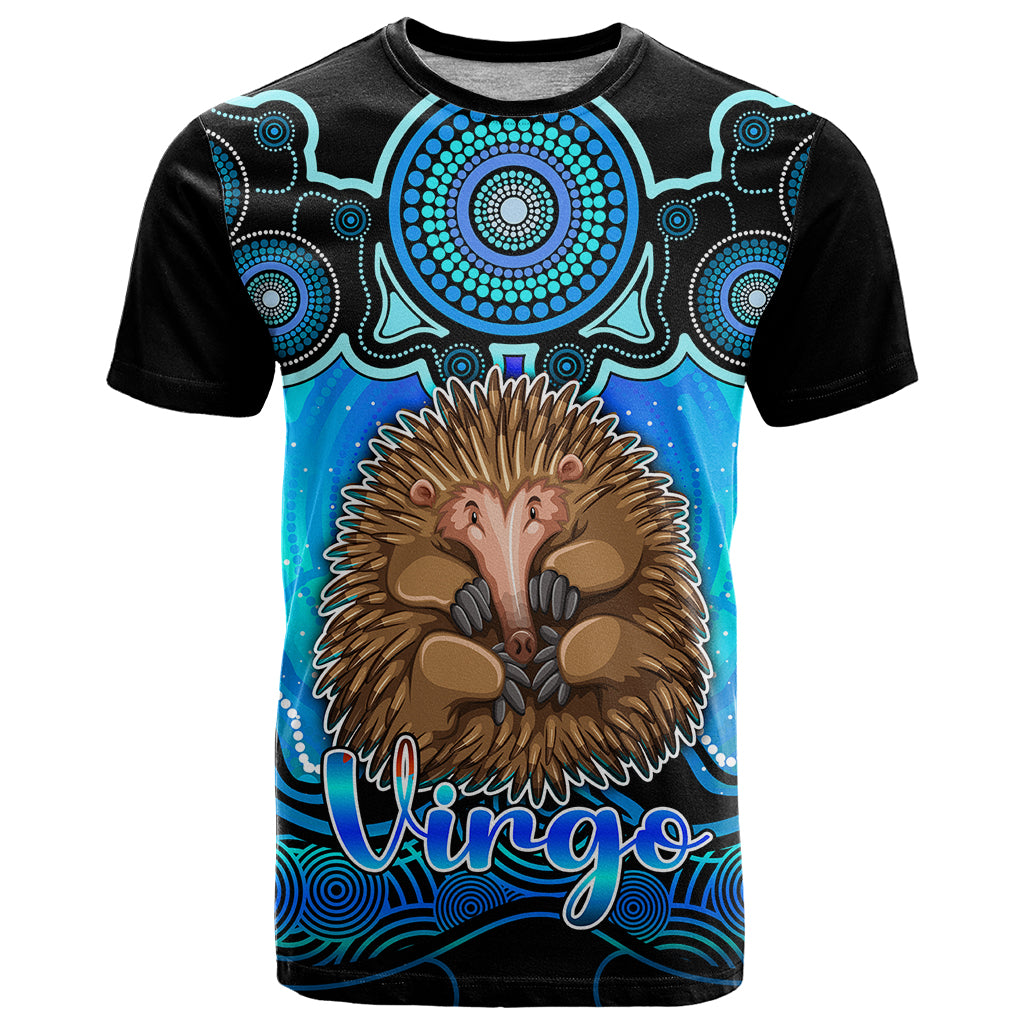 Personalised Australia Virgo Echidna Zodiac T Shirt Auz Astrology Aboriginal - Aqua LT9 - Vibe Hoodie Shop