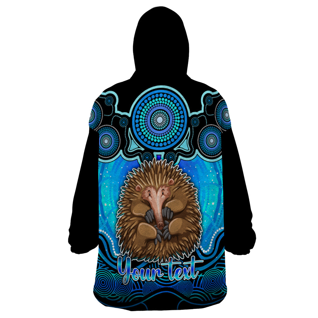 Personalised Australia Virgo Echidna Zodiac Wearable Blanket Hoodie Auz Astrology Aboriginal - Aqua - Vibe Hoodie Shop