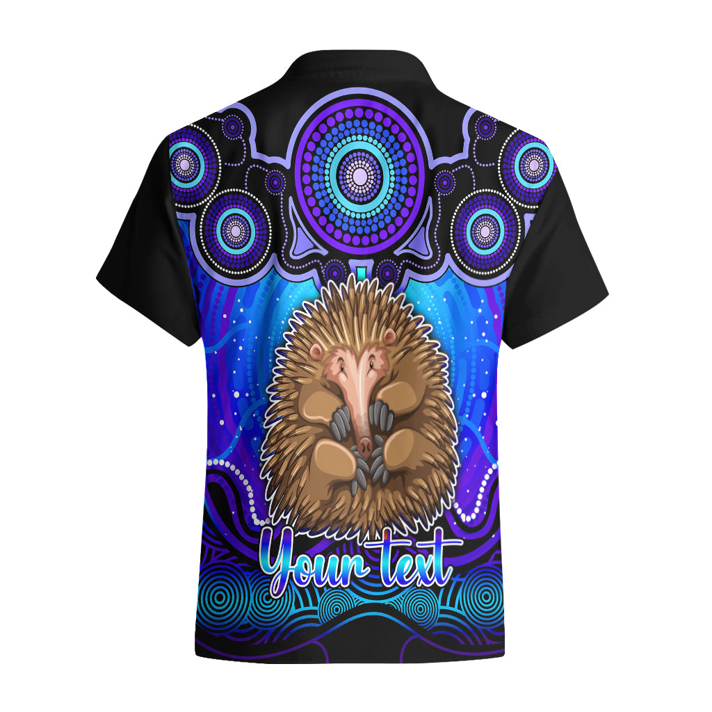 Personalised Australia Virgo Echidna Zodiac Hawaiian Shirt Auz Astrology Aboriginal - Blue - Vibe Hoodie Shop