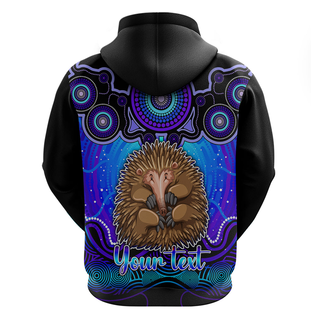 Personalised Australia Virgo Echidna Zodiac Hoodie Auz Astrology Aboriginal - Blue LT9 - Vibe Hoodie Shop