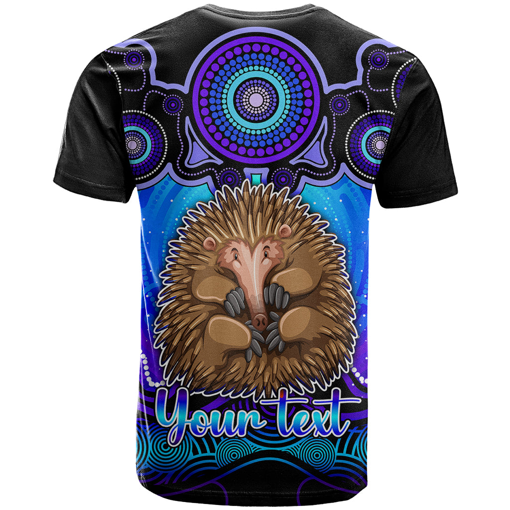 Personalised Australia Virgo Echidna Zodiac T Shirt Auz Astrology Aboriginal - Blue LT9 - Vibe Hoodie Shop