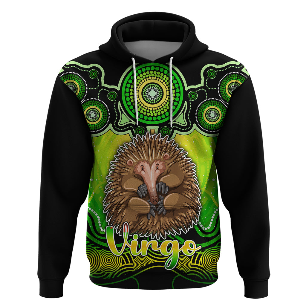 Personalised Australia Virgo Echidna Zodiac Hoodie Auz Astrology Aboriginal - Green LT9 - Vibe Hoodie Shop