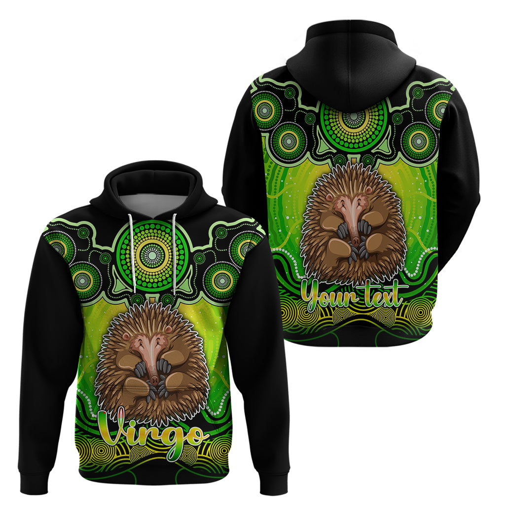 Personalised Australia Virgo Echidna Zodiac Hoodie Auz Astrology Aboriginal - Green LT9 - Vibe Hoodie Shop
