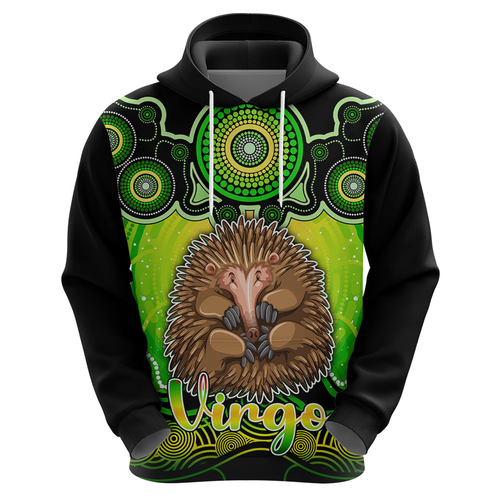 Personalised Australia Virgo Echidna Zodiac Hoodie Auz Astrology Aboriginal - Green LT9 - Vibe Hoodie Shop