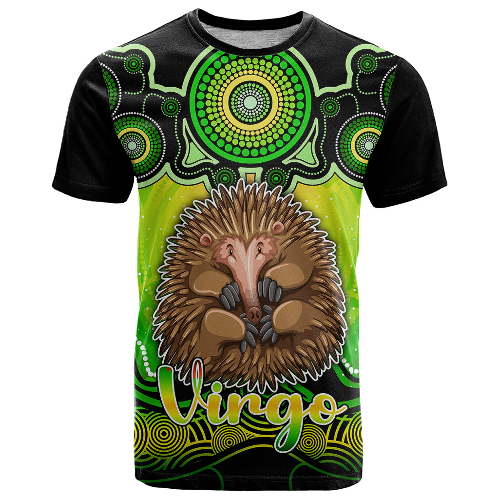 Personalised Australia Virgo Echidna Zodiac T Shirt Auz Astrology Aboriginal - Green LT9 - Vibe Hoodie Shop