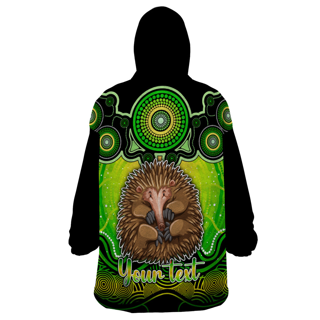 Personalised Australia Virgo Echidna Zodiac Wearable Blanket Hoodie Auz Astrology Aboriginal - Green - Vibe Hoodie Shop