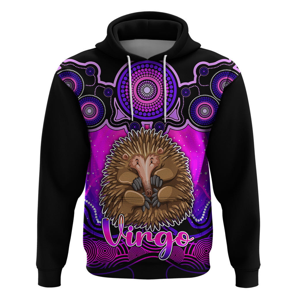 Personalised Australia Virgo Echidna Zodiac Hoodie Auz Astrology Aboriginal - Magenta LT9 - Vibe Hoodie Shop